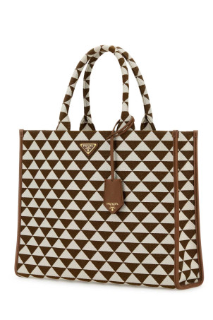 Вишита тканина велика сумка для покупок Symbole PRADA (1BA356VOOI2FKL) Вишита тканина велика сумка для покупок Symbole PRADA (1BA356VOOI2FKL)