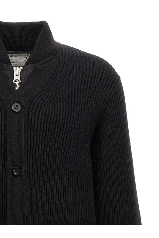 Кардиган з нейлоновими вставками Чорний SACAI (2403452M001) Кардиган з нейлоновими вставками Чорний SACAI (2403452M001)