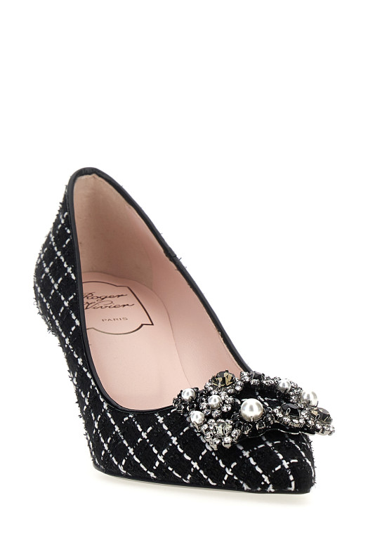 Туфлі-човники «Flower Strass Pearl» Чорно-сірі (RVW41439480TPUB999)
