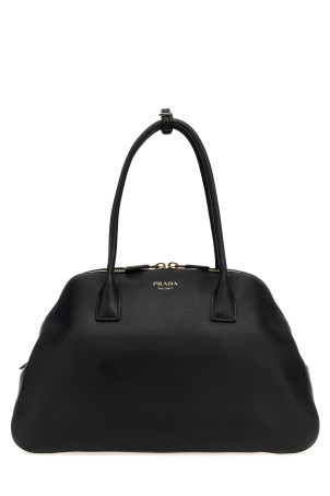 Medium leather shopping bag Black Medium leather shopping bag Black