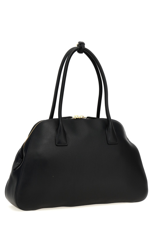 Medium leather shopping bag Black Medium leather shopping bag Black