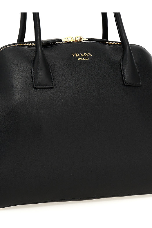 Medium leather shopping bag Black Medium leather shopping bag Black