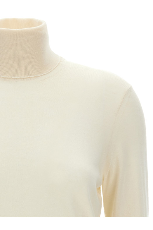 Шовковий кашеміровий светр з високим коміром Білий TOM FORD (MAK1334YAX087AW048) Шовковий кашеміровий светр з високим коміром Білий TOM FORD (MAK1334YAX087AW048)