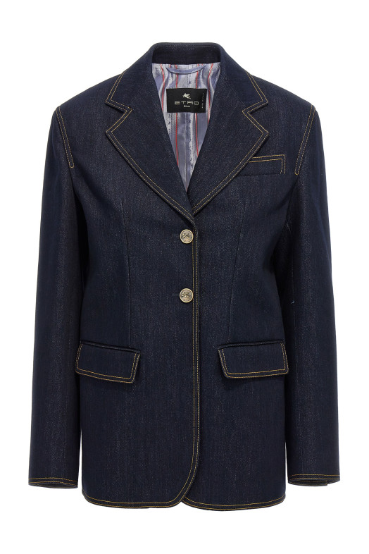 Single-breasted denim blazer Blue Single-breasted denim blazer Blue