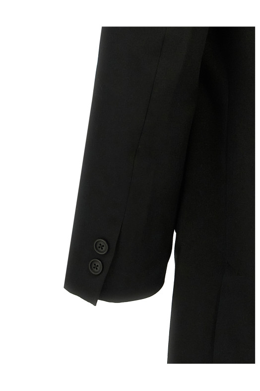 Однобортний блейзер з ремінцем Чорний YOHJI YAMAMOTO (HOJ74534BLACK1) Однобортний блейзер з ремінцем Чорний YOHJI YAMAMOTO (HOJ74534BLACK1)