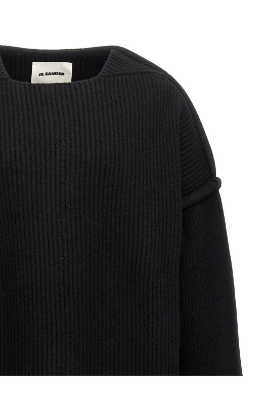Светр з геометричним вирізом Чорний JIL SANDER (J21GP0153J14747001) Светр з геометричним вирізом Чорний JIL SANDER (J21GP0153J14747001)
