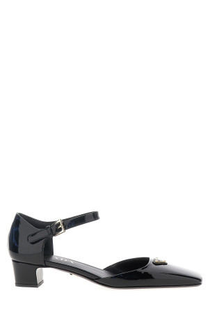 Туфли на каблуке с логотипом, черные PRADA (1I601NF035069F0002) Туфли на каблуке с логотипом, черные PRADA (1I601NF035069F0002)