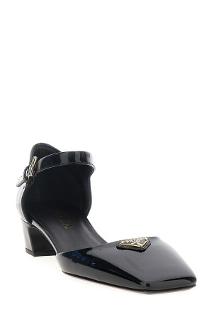 Туфли на каблуке с логотипом, черные PRADA (1I601NF035069F0002) Туфли на каблуке с логотипом, черные PRADA (1I601NF035069F0002)