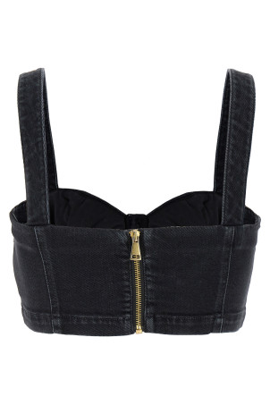Топ с джинсовыми бретелями Черный VERSACE JEANS COUTURE (77HAM25PDW060SW0909) Топ с джинсовыми бретелями Черный VERSACE JEANS COUTURE (77HAM25PDW060SW0909)