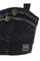 Топ з джинсовими бретелями Чорний VERSACE JEANS COUTURE (77HAM25PDW060SW0909) Топ з джинсовими бретелями Чорний VERSACE JEANS COUTURE (77HAM25PDW060SW0909)