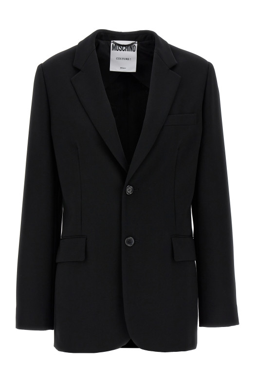 Однобортний блейзер з мартингалом Чорний MOSCHINO (A051254243555)