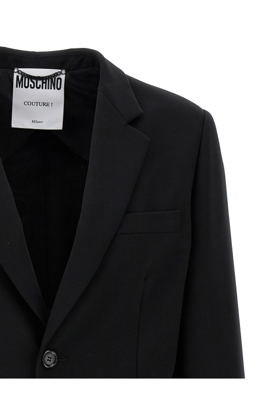 Однобортний блейзер з мартингалом Чорний MOSCHINO (A051254243555)