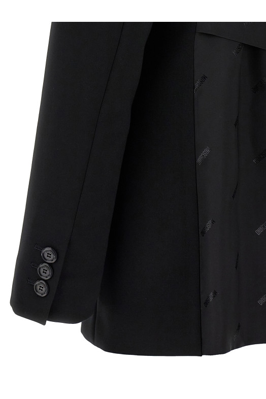 Однобортний блейзер з мартингалом Чорний MOSCHINO (A051254243555)