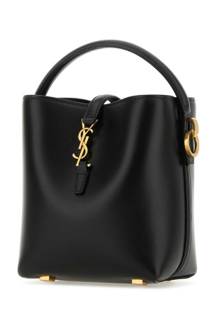 Black leather mini Le 37 bucket bag Black SAINT LAURENT (7658702R20W) Black leather mini Le 37 bucket bag Black SAINT LAURENT (7658702R20W)