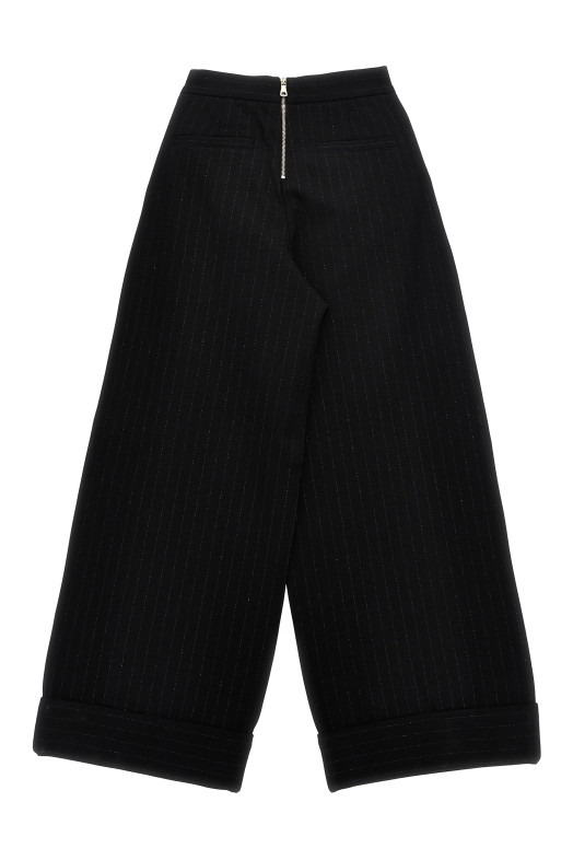 Штани в смужку з люрексу Чорні BALMAIN KIDS (BV6B70Z2501930OR)
