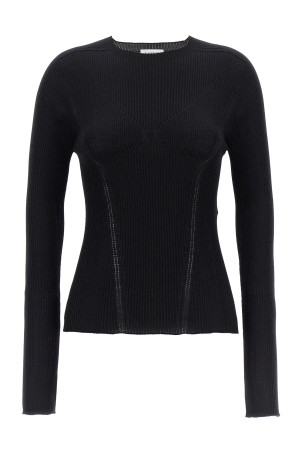 Свитерок с ребристой текстурой Черный LANVIN (RWPO0020K004A2310)