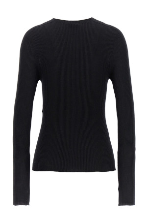 Свитерок с ребристой текстурой Черный LANVIN (RWPO0020K004A2310)