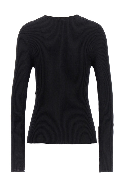 Свитерок с ребристой текстурой Черный LANVIN (RWPO0020K004A2310)