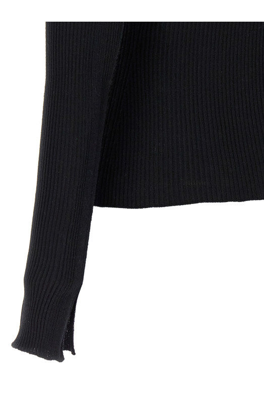 Свитерок с ребристой текстурой Черный LANVIN (RWPO0020K004A2310)