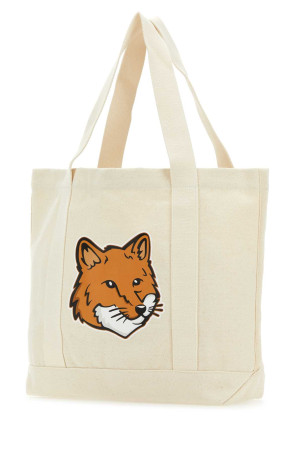 Ivory canvas Fox Head shopping bag MAISON KITSUNE (LW05101WW0050) Ivory canvas Fox Head shopping bag MAISON KITSUNE (LW05101WW0050)