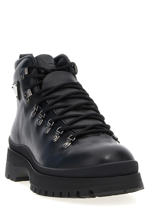 Шкіряні ботильйони з логотипом Чорний PRADA (2TE201FG000070F0002) Шкіряні ботильйони з логотипом Чорний PRADA (2TE201FG000070F0002)