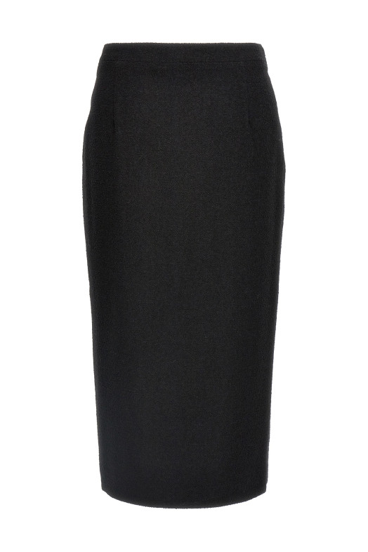 Midi tweed bouclé skirt Black Midi tweed bouclé skirt Black