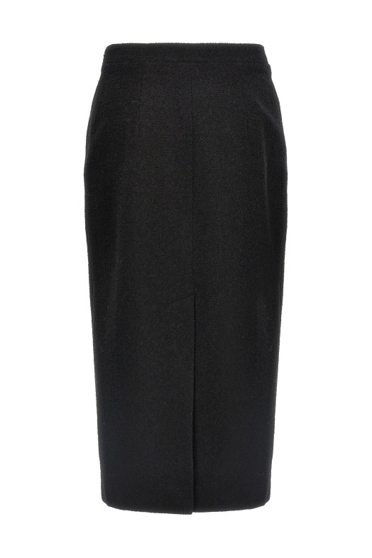 Midi tweed bouclé skirt Black Midi tweed bouclé skirt Black