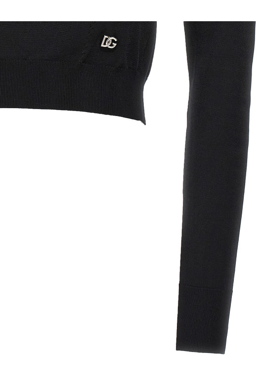 Светр з обрізаним логотипом Чорний DOLCE & GABBANA (FXH35TJAIH7N0000) DOLCE & GABBANA Светр з обрізаним логотипом Чорний DOLCE & GABBANA (FXH35TJAIH7N0000) DOLCE & GABBANA