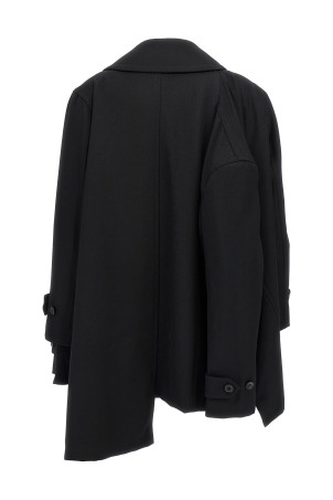 Двобортне пальто з 4 рукавами, чорне COMME DES GARÇONS (GNC0011) Двобортне пальто з 4 рукавами, чорне COMME DES GARÇONS (GNC0011)