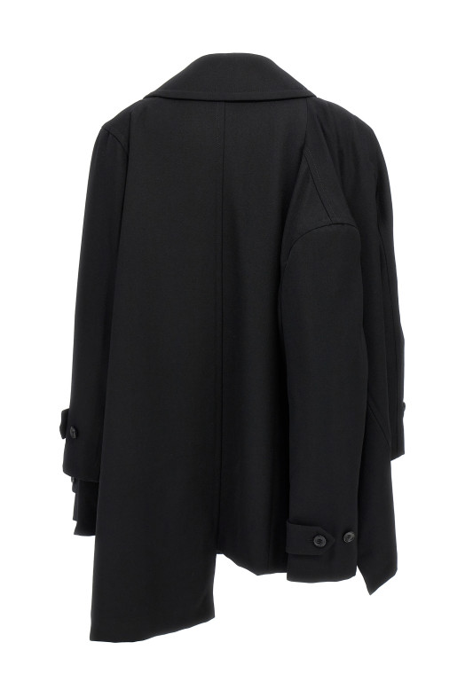 Двобортне пальто з 4 рукавами, чорне COMME DES GARÇONS (GNC0011) Двобортне пальто з 4 рукавами, чорне COMME DES GARÇONS (GNC0011)