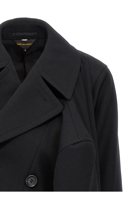 Двобортне пальто з 4 рукавами, чорне COMME DES GARÇONS (GNC0011) Двобортне пальто з 4 рукавами, чорне COMME DES GARÇONS (GNC0011)