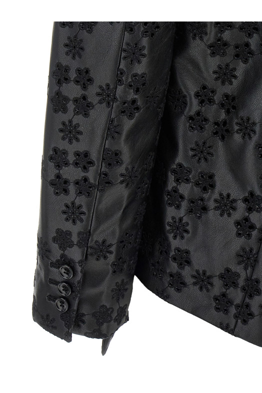 Embroidery single-breasted blazer Black Embroidery single-breasted blazer Black