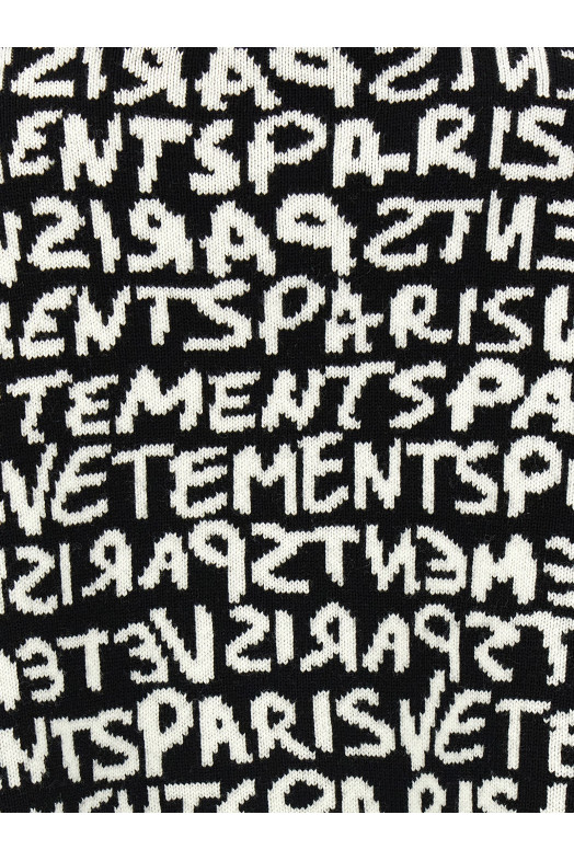 'Vetements Paris Monogram' cropped sweater Black-grey 'Vetements Paris Monogram' cropped sweater Black-grey