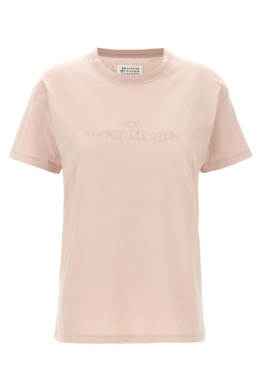 Футболка с вышитым логотипом Розовый MAISON MARGIELA (S51GC0533S20079218)