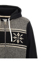 Jacquard insert hoodie Black-grey Jacquard insert hoodie Black-grey