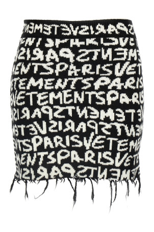 Спідниця Vetements Paris Monogram Mini чорно-сіра Спідниця Vetements Paris Monogram Mini чорно-сіра