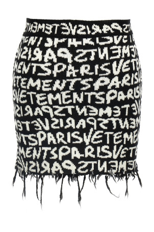 Спідниця Vetements Paris Monogram Mini чорно-сіра Спідниця Vetements Paris Monogram Mini чорно-сіра