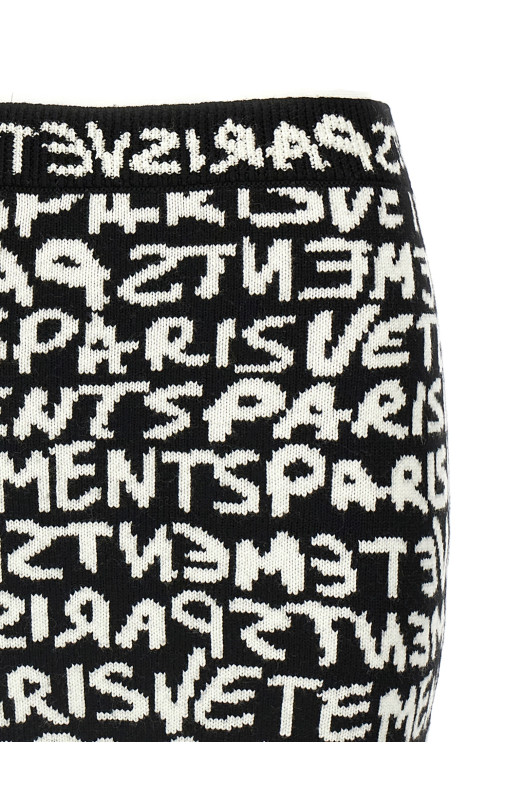 'Vetements Paris Monogram Mini' skirt Black-grey 'Vetements Paris Monogram Mini' skirt Black-grey