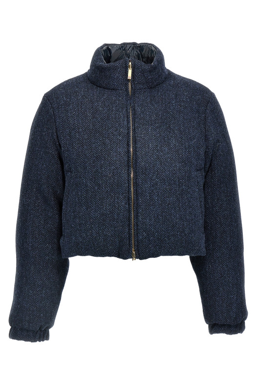 'Herringbone Harris Tweed' reversible down jacket Blue 'Herringbone Harris Tweed' reversible down jacket Blue