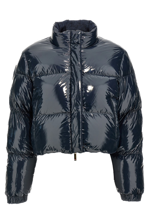 'Herringbone Harris Tweed' reversible down jacket Blue 'Herringbone Harris Tweed' reversible down jacket Blue