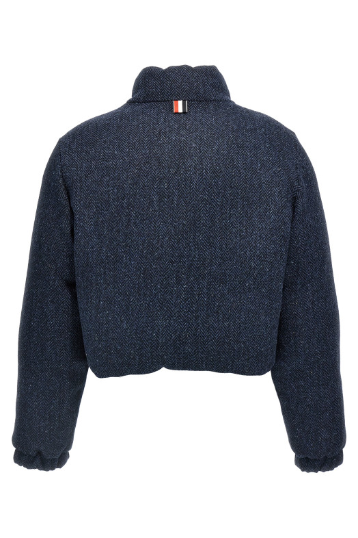 'Herringbone Harris Tweed' reversible down jacket Blue 'Herringbone Harris Tweed' reversible down jacket Blue