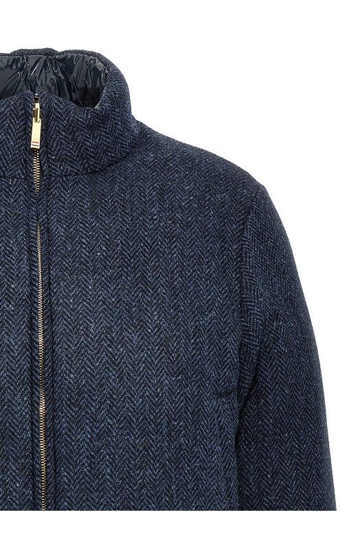 'Herringbone Harris Tweed' reversible down jacket Blue 'Herringbone Harris Tweed' reversible down jacket Blue