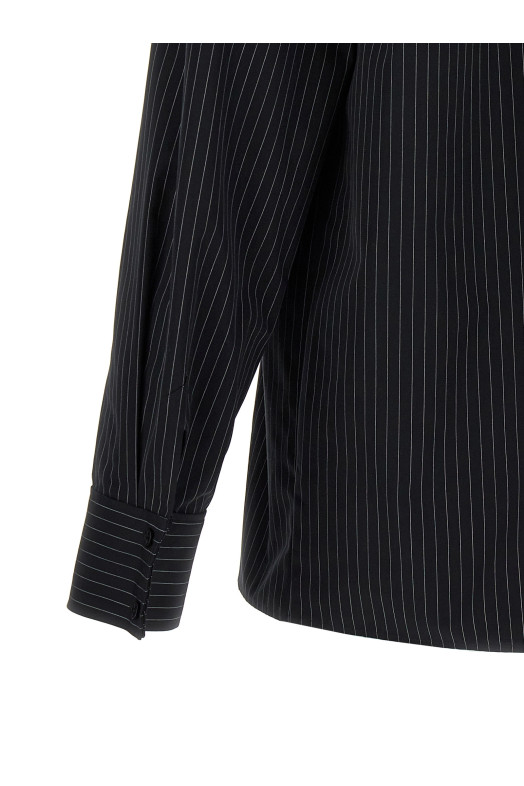 Рубашка в полоску Черно-серая SAINT LAURENT (793321Y1J141095) Рубашка в полоску Черно-серая SAINT LAURENT (793321Y1J141095)