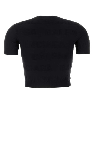Black stretch viscose blend t-shirt Black BALENCIAGA (788572T5212) Black stretch viscose blend t-shirt Black BALENCIAGA (788572T5212)