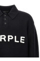 Светр з вишивкою логотипу Чорний PURPLE M7033EWBB424BLACK Светр з вишивкою логотипу Чорний PURPLE M7033EWBB424BLACK