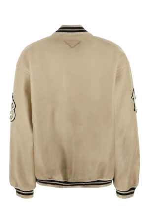 Ivory leather bomber jacket PRADA (58A190SOOO15Y0) Ivory leather bomber jacket PRADA (58A190SOOO15Y0)