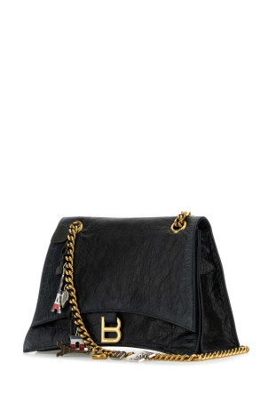 Black leather medium Crush Chain shoulder bag Black BALENCIAGA (7856022AA6W) Black leather medium Crush Chain shoulder bag Black BALENCIAGA (7856022AA6W)