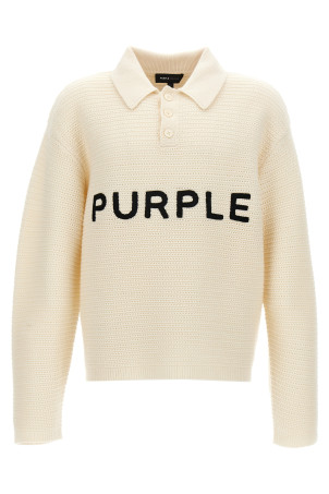 Светр з вишитим логотипом Білий PURPLE (M7033EWWW424OFFWHITE) Светр з вишитим логотипом Білий PURPLE (M7033EWWW424OFFWHITE)
