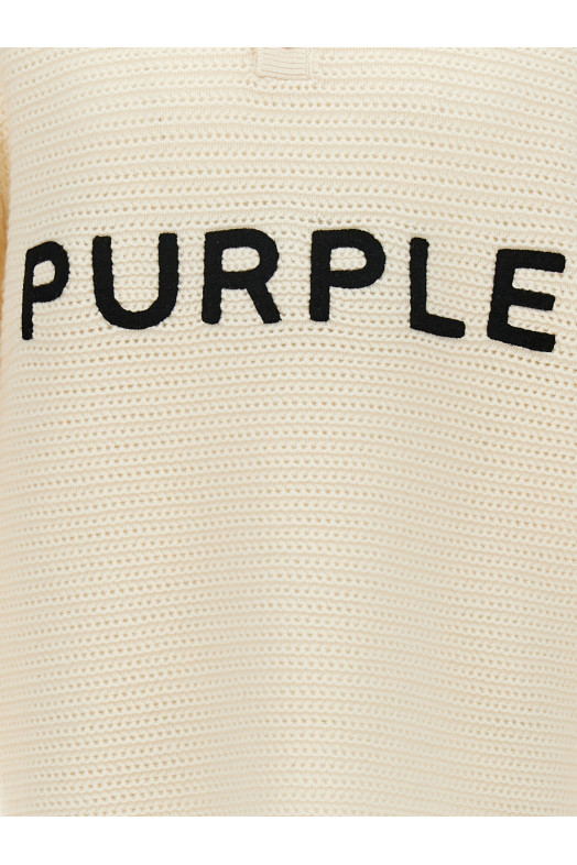 Светр з вишитим логотипом Білий PURPLE (M7033EWWW424OFFWHITE) Светр з вишитим логотипом Білий PURPLE (M7033EWWW424OFFWHITE)