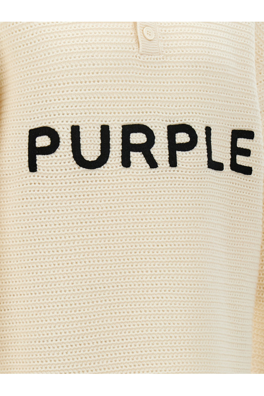 Светр з вишитим логотипом Білий PURPLE (M7033EWWW424OFFWHITE) Светр з вишитим логотипом Білий PURPLE (M7033EWWW424OFFWHITE)